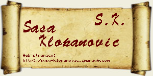 Saša Klopanović vizit kartica
